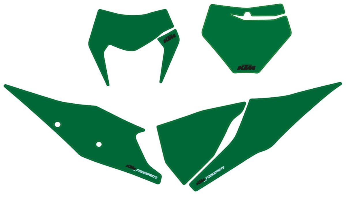 Startnummernfelder grün KTM